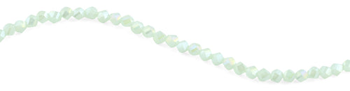 6mm Light Green Twist Faceted Crystal Beads