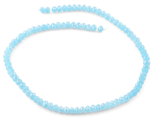 6mm Light Turquoise Faceted Rondelle Crystal Beads