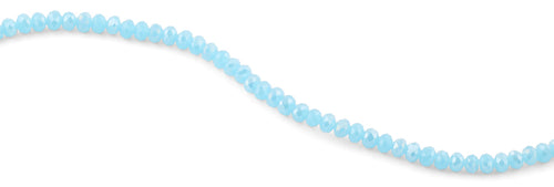 6mm Light Turquoise Faceted Rondelle Crystal Beads