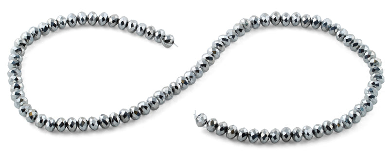 6mm Metal Faceted Rondelle Crystal Beads