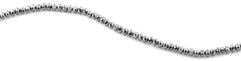 6mm Metal Faceted Rondelle Crystal Beads