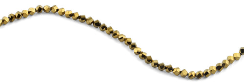 6mm Metallic Gold Twist Faceted Crystal Beads