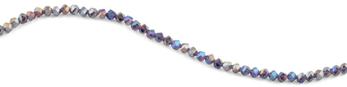 6mm Metallic Purple Twist Faceted Crystal Beads
