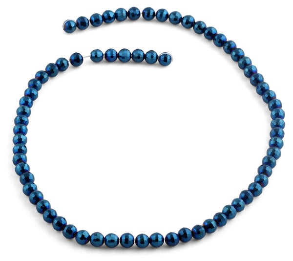 6mm Navy Blue Round Crystal Beads