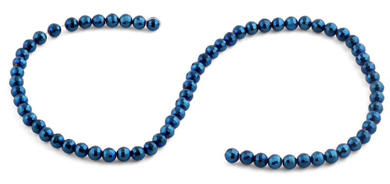 6mm Navy Blue Round Crystal Beads
