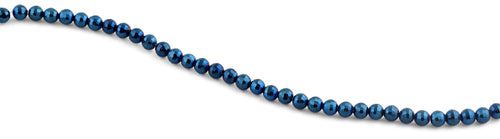 6mm Navy Blue Round Crystal Beads
