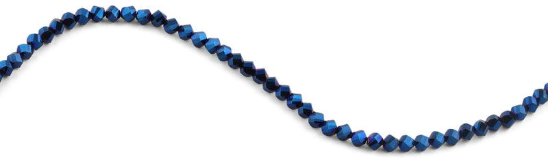 6mm Navy Blue Twist Faceted Crystal Beads