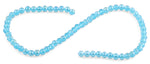 6mm Ocean Blue Round Faceted Crystal Beads