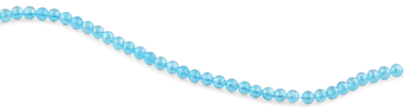 6mm Ocean Blue Round Faceted Crystal Beads