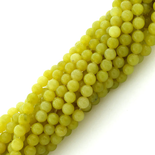 6mm Olive Jade Gem Stone Beads