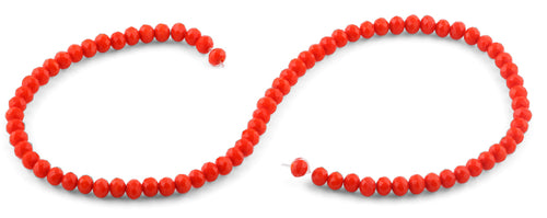 6mm Orange Faceted Rondelle Crystal Beads