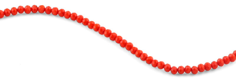 6mm Orange Faceted Rondelle Crystal Beads