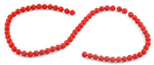6mm Orange Faceted Round Crystal Beads