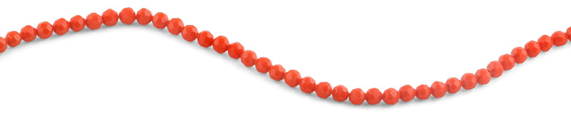 6mm Orange Faceted Round Crystal Beads