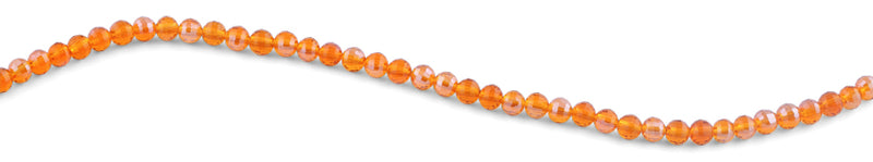 6mm Orange Round Faceted Crystal Beads