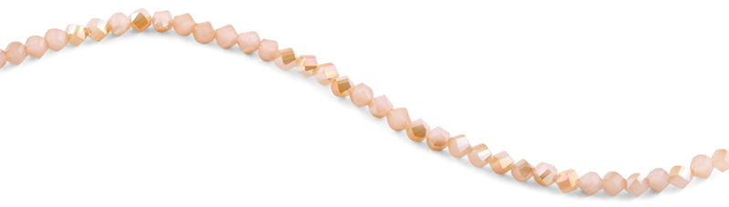 6mm Peach Twist Faceted Crystal Beads