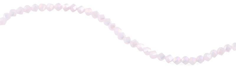 6mm Pink Twist Faceted Crystal Beads