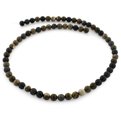 6mm Plain Round Bull Eye Jasper Gem Stone Beads