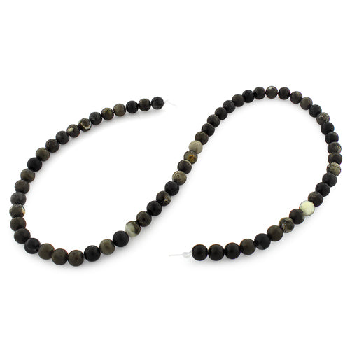 6mm Plain Round Bull Eye Jasper Gem Stone Beads