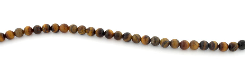 6mm Plain Round Tigereye Gem Stone Beads