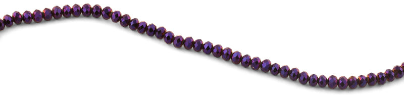 6mm Purple Faceted Rondelle Crystal Beads