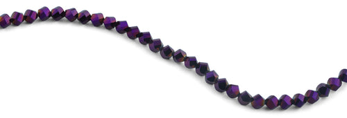 6mm Purple Twist Faceted Crystal Beads