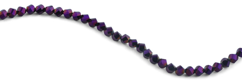 6mm Purple Twist Faceted Crystal Beads
