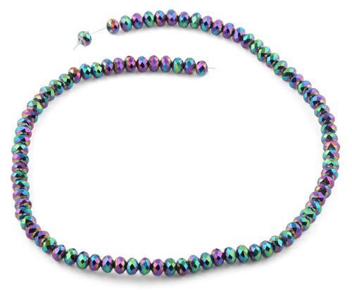 6mm Rainbow Topaz Faceted Rondelle Crystal Beads