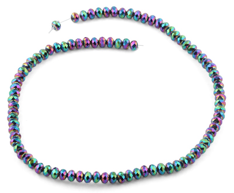 6mm Rainbow Topaz Faceted Rondelle Crystal Beads