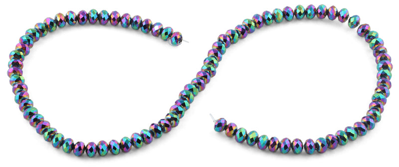 6mm Rainbow Topaz Faceted Rondelle Crystal Beads