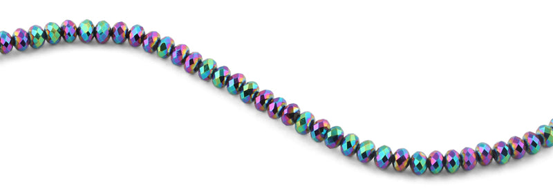 6mm Rainbow Topaz Faceted Rondelle Crystal Beads