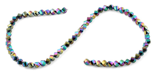 6mm Rainbow Twist Faceted Crystal Beads