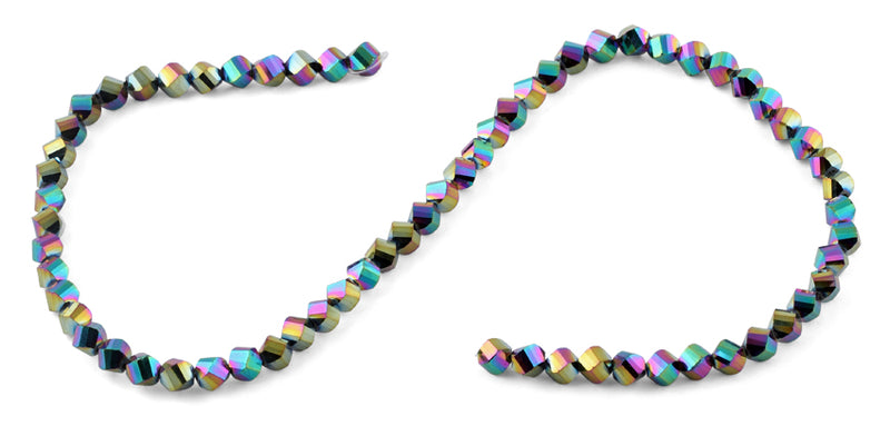 6mm Rainbow Twist Faceted Crystal Beads