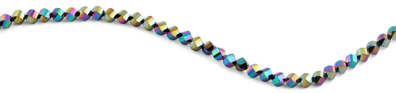 6mm Rainbow Twist Faceted Crystal Beads