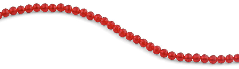 6mm Red Faceted Round Crystal Beads