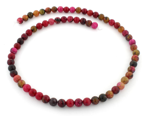 6mm Red Turtle Jasper Gem Stone Beads