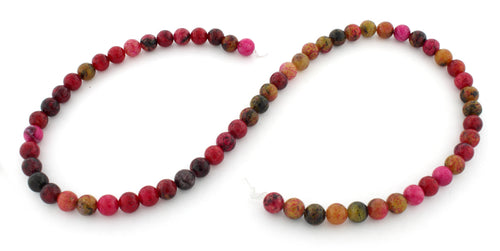 6mm Red Turtle Jasper Gem Stone Beads