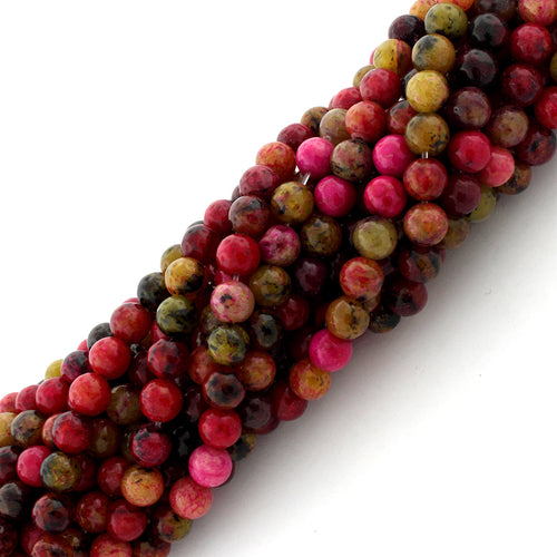 6mm Red Turtle Jasper Gem Stone Beads