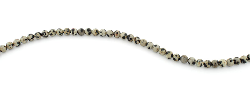 6mm Round Dalmatian Gem Stone Beads