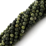 6mm Round Green Snow Flake Gem Stone Beads