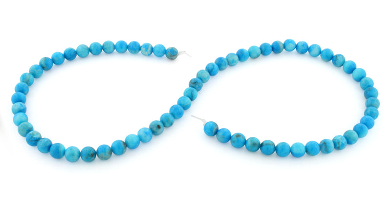 6mm Round Howlite Dyed Turquoise Gem Stone Beads