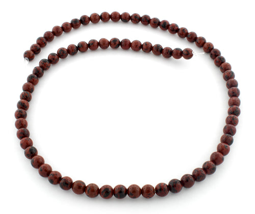 6mm Round Mahogany Obsidian Gem Stone Beads