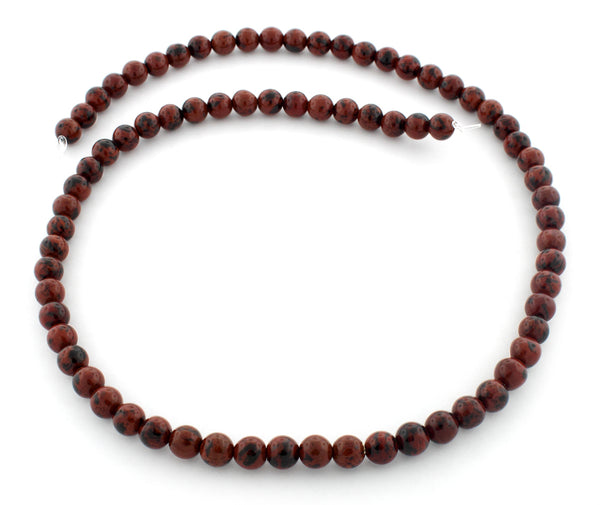 6mm Round Mahogany Obsidian Gem Stone Beads