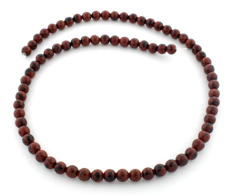 6mm Round Mahogany Obsidian Gem Stone Beads