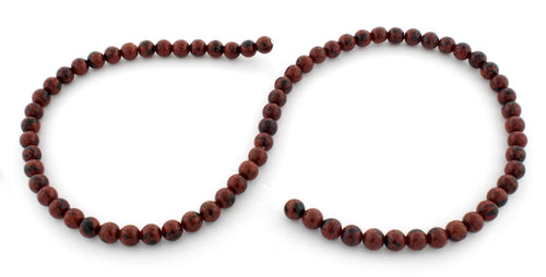 6mm Round Mahogany Obsidian Gem Stone Beads