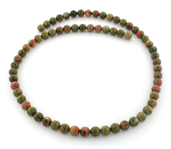 6mm Round Unakite Gem Stone Beads