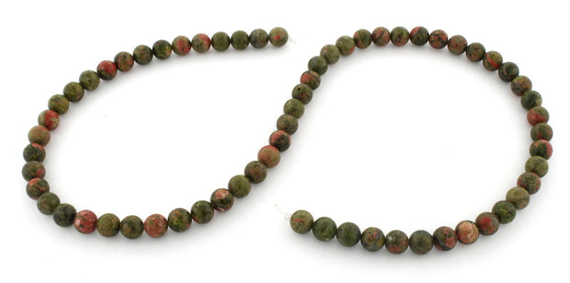 6mm Round Unakite Gem Stone Beads