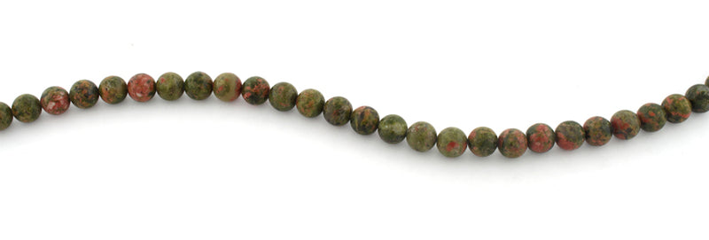 6mm Round Unakite Gem Stone Beads