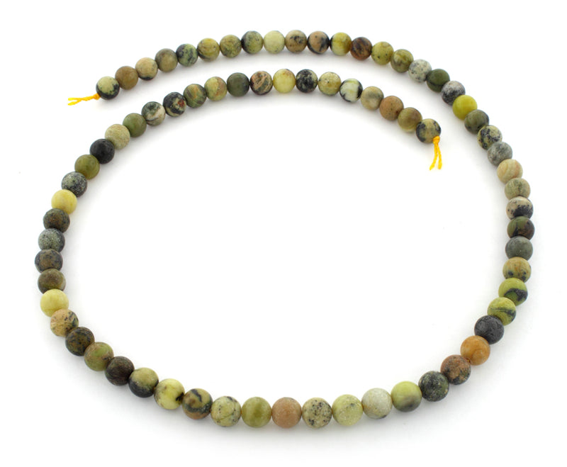 6mm Round Yellow Turquoise Gem Stone Beads