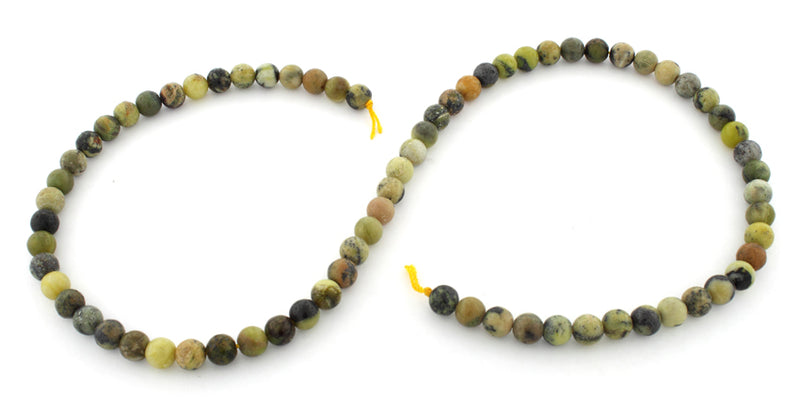 6mm Round Yellow Turquoise Gem Stone Beads